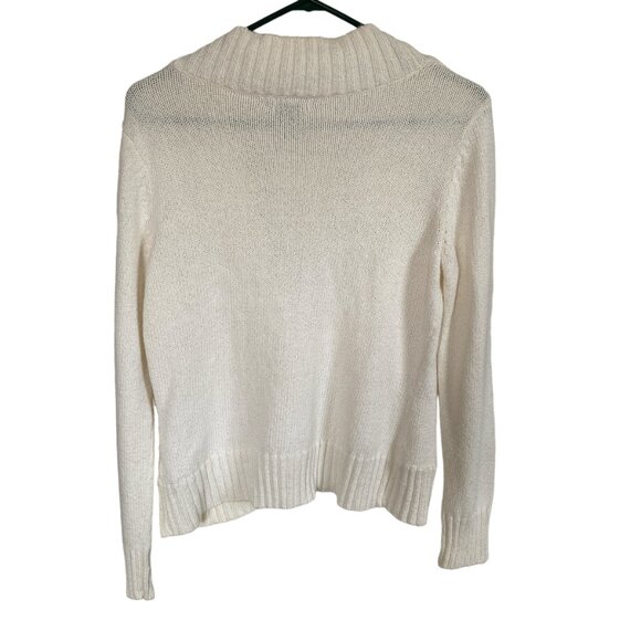 New York & Company women's medium ivory cream soft long sleeve stretchy cardigan - Picture 8 of 10